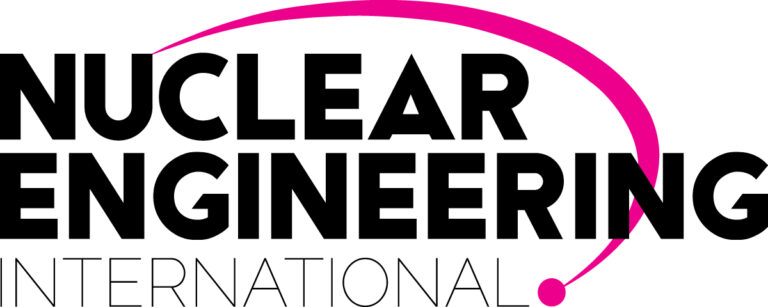 Logo of Nuclear Engineering International, media partner of binding.energy. The logo consists of the lowercase letters "nei" in bold, dark blue sans-serif font. Above the “i” is a stylized red dot forming the tittle. The clean design represents a modern, technical brand identity focused on the global nuclear engineering sector.