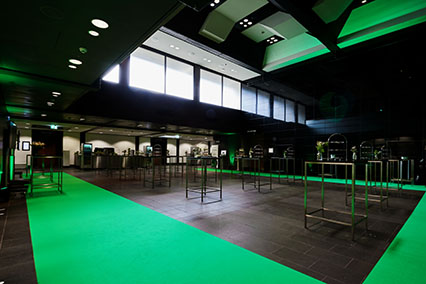 Modern interior design of the Eurogress Aachen venue during the binding.energy nuclear industry conference, featuring elegant architecture and natural lighting