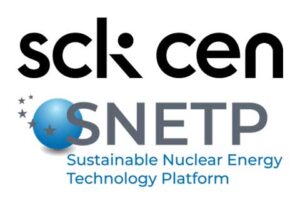 Joint representation of SCK CEN and SNETP highlighting European collaboration in nuclear research, safety, and innovation.